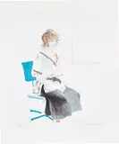 David Hockney, Celia Seated on an Office Chair (M.C.A.T. 160), 1974, Etching and aquatint in colors, on Rives BFK paper, with full margins
