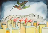 Francesco Clemente, Jodhpur XI, 2001, Watercolor, on wove paper, framed