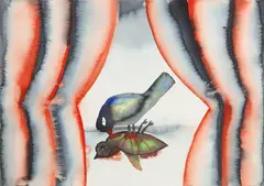 Jodhpur XII by Francesco Clemente, 2001, Watercolor, on wove paper, framed, sold Apr 2023