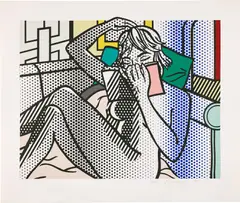 Roy Lichtenstein, Nude Reading, from Nudes series (C. 288), 1994, Relief print in colors, on Rives BFK paper, with full margins