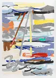 Roy Lichtenstein, Sunshine Through the Clouds, from Landscape Series (G. 1258, C. 216), 1985, Lithograph, woodcut and screenprint in colors, on Arches paper, with full margins
