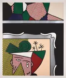 Roy Lichtenstein, Two Paintings, from Paintings Series (G. 1144, C. 205), 1983-1984, Woodcut, lithograph and screenprint in colors with collage, on Arches paper, with full margins