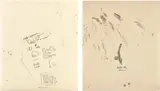 Jean-Michel Basquiat, Untitled (Two Portions of Bones); and Untitled (Plate 10), from Untitled: from Leonardo, 1985, Two screenprints in colors, on Okawara paper, the full sheets