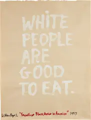 Félix González-Torres, Friendliest Black Artist in America, 1997, Gouache and marker drawing, on brown wove paper