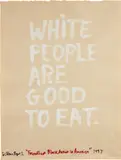 Félix González-Torres, Friendliest Black Artist in America, 1997, Gouache and marker drawing, on brown wove paper