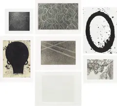 MOCA Portfolio by Various Artists, 2000, The complete set of six prints plus one additional Lucien Freud print, including one mezzotint, one embossing, and five , sold Apr 2023