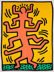 Growing 1 (L. p. 89) by Keith Haring, 1988, Screenprint in colors, on Lenox Museum Board, with full margins, sold Apr 2023