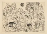 Max Beckmann, Auferstehung (Resurrection), from Gesichter (Faces) (H. 132), 1918, Drypoint, on Japanese paper, with margins