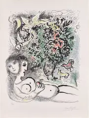 Ève (M. 636) by Marc Chagall, 1971, Lithograph in colors, on Arches paper, with full margins, sold Apr 2023