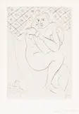 Henri Matisse, Nu assis, bras croisés sur la poitrine (Seated Nude, Arms Crossed on Chest) (D. 157), 1929, Drypoint, on Chine collé to wove paper, with full margins
