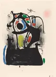 Magnétiseur fond blanc (The Mesmerizer White Background) (M. 601) by Joan Miró, 1969, Lithograph in colors, on Rives BFK paper, with full margins, sold Apr 2023