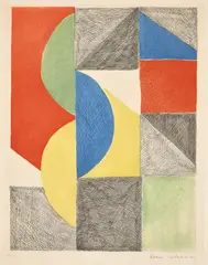Venise (Venice) by Sonia Delaunay, 1969, Etching and aquatint in colors, on Arches paper, with full margins, sold Apr 2023
