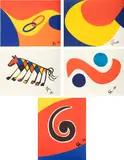 Flying Colors by Alexander Calder, 1974, Five lithographs in colors, on Arches paper, the full sheets, sold Apr 2023