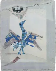Proud Pélican by Françoise Gilot, 1986, Monotype in colors with collage, on handmade paper, the full sheet, sold Apr 2023