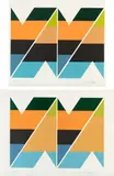 Larry Zox, Scissors Jack I; and Scissors Jack II, 1978, Two screenprints in colors, on thin wove paper, with full margins