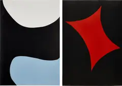 Color Forms D; and E by Leon Polk Smith, 1974, Two screenprints in colors, on wove paper, the full sheets, sold Apr 2023