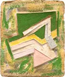 Frank Stella, Lunna Wola (V), from the Paper Relief Project (T. 546, A. 106.5), 1975, Unique cotton-pulp relief with hand-coloring and collage, on colored HMP handmade paper, the full sheet