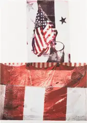 Edward Kennedy Campaign by Robert Rauschenberg, 1994, Offset lithograph in colors, on wove paper, the full sheet, sold Apr 2023