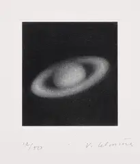 Untitled (Saturn) (see R. fig. 23) by Vija Celmins, 1985, Offset lithograph from a mezzotint with embossing, on wove paper, with full margins, sold Apr 2023