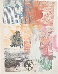 Untitled (Arrow) by Robert Rauschenberg, 1984, Offset lithograph in colors, on wove paper, the full sheet, sold Apr 2023