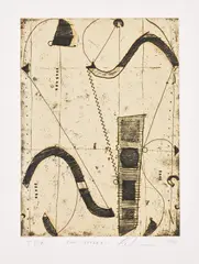 Caio Fonseca, Untitled, 1998, Etching, on Chine collé to wove paper, with full margins