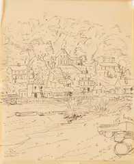 Jared French, Oyster Bay, Long Island, 1929, Ink and graphite drawing