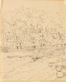 Jared French, Oyster Bay, Long Island, 1929, Ink and graphite drawing