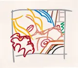 Tom Wesselmann, Bedroom Blonde Doodle with Photo (W.P.I. P8803), 1988, Screenprint colors, on Museum board, with full margins