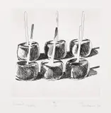 Wayne Thiebaud, Candied Apples, from Delights, 1964, Etching, on Rives BFK paper, with full margins