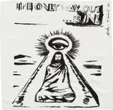 The Only Way Out is In! (F. & S. A.55) by Andy Warhol, 1984, Screenprint, on silk scarf, sold Apr 2023