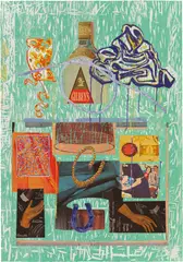 Fast and Slow, from High and Low by David Salle, 1994, Lithograph and woodcut in colors, on two sheets of TGL handmade paper, the full sheets, sold Apr 2023