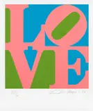 Robert Indiana, The Book of Love: one plate, 1996, Screenprint in colors, on A.N.W. Crestwood Museum Edition paper, with full margins, with colophon and accompanying poem Wherefore the Punctuation of the Heart ,