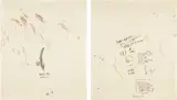 Jean-Michel Basquiat, Untitled (Plate 10); and Untitled (Two Portions of Bones), from Untitled: from Leonardo, 1985, Two screenprints in colors, on Okawara paper, the full sheets