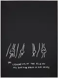 Jean-Michel Basquiat, Ligaments of the Elbow, Etc., from Anatomy, 1982, Screenprint in black, on Arches paper, the full sheet