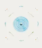 Ed Ruscha, The Fan and Its Surroundings, from The Global Edition (E. 123), 1982, Lithograph in colors, on Rives BFK paper, with full margins