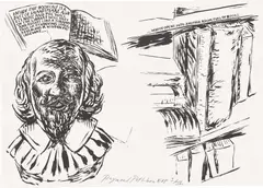 Untitled (Inside the Bookcase) by Raymond Pettibon, 2007, Lithograph, on Somerset paper, the full sheet, sold Apr 2023