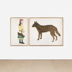 Kiki Smith, Companions (W. 125), 2001, Monumental lithographic diptych in colors, on T.H. Saunders Waterford HP paper, the full sheets