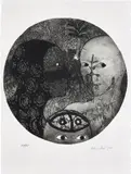 Belkis Ayón, Sin Titulo, from Contemporary Art from Cuba: Irony and Survival on the Utopian Island (A. & V. 98.11), 1998, Collagraph, on Rives BFK paper, with full margins