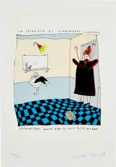 Louise Bonnet, La Jeunesse du Commandant Cousteau (The Youth of Captain Cousteau), c. 2000, Screenprint in colors, on wove paper, with full margins