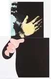 John Baldessari, Two Hands (With Distant Figure) (H. 45), 1989-1990, Etching, aquatint and photogravure in colors, on Somerset paper, with full margins