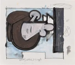 Carroll Dunham, Untitled (3) (K. A134), 2006, Monotype in watercolor with graphite, on Lanaquarelle paper, with full margins