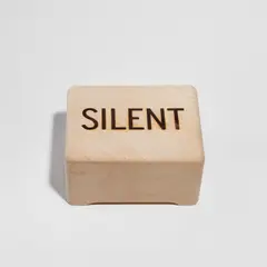 Silent (Music Box) by Christian Marclay, 2005, Pine box multiple with laser engraved text, containing a music box mechanism, accompanied by a letterpress card, sold Apr 2023