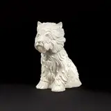 Jeff Koons, Puppy, 1998, Glazed white ceramic vase, contained in the original Styrofoam-lined white and blue cardboard box
