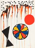 La Mousson (The Monsoon) by Alexander Calder, 1965, Lithograph in colors, on Rives BFK paper, the full sheet, offered Jun 2023
