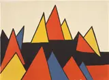 Alexander Calder, Horizontal Pyramides, 1974, Lithograph in colors, on Arches paper, the full sheet