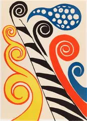 Untitled (Fiesta) by Alexander Calder, 1973, Lithograph in colors, on wove paper, the full sheet, sold Jun 2023