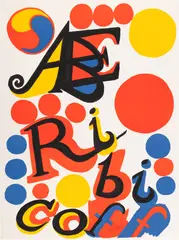 Alexander Calder, Abe Ribicoff, 1974, Lithograph in colors, on wove paper, the full sheet