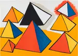 Alexander Calder, Homage to Euclid (Composition IX), from La Mémoire élémentaire, 1976, Lithograph in colors, on Arches paper, the full sheet