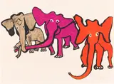 Alexander Calder, Elephants, from Our Unfinished Revolution, 1976, Lithograph in colors, on Arches paper, the full sheet