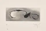 Joan Miró, Sans le soleil, malgré les autres astres, il ferait nuit, Héraclite d'Éphèse (Without the Sun, Despite the Other Stars, it Would be Night, by Heraclitus of Ephesus): one plate (see D. 400, see C. bks. 98), 1965, Etching and aquatint, on Rives BFK paper, with full margins